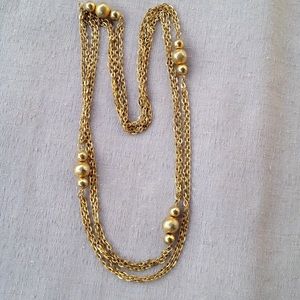 Vintage Gold Chain Flapper Necklace